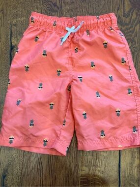 Place Sport Pineapple Swim Trunks Boys M 7/8 Coral Summer Shorts